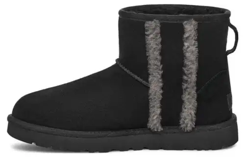 UGG Classic Mini Shearling Logo 'Black' Women's