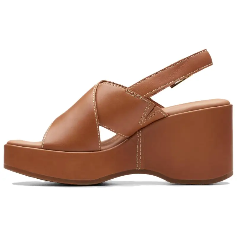 Clarks One Strap Sandals 8.5cm Women's Brown