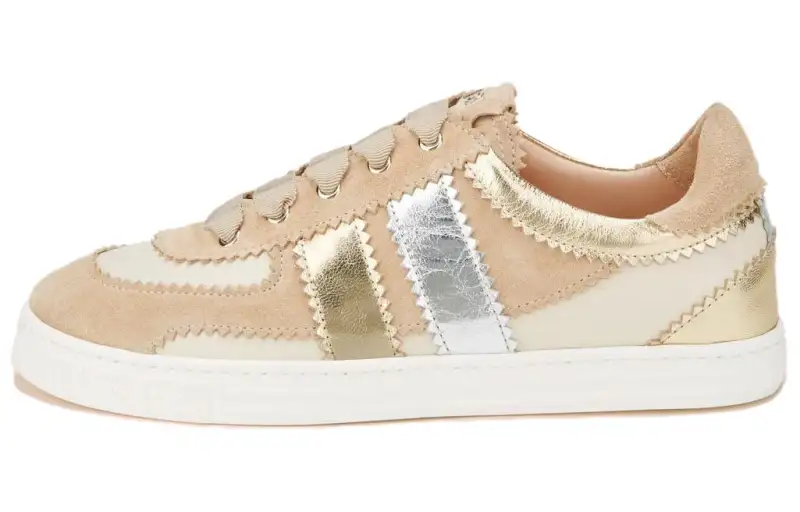 AGL Calfskin Low top Skateboard Shoes Women's Beige