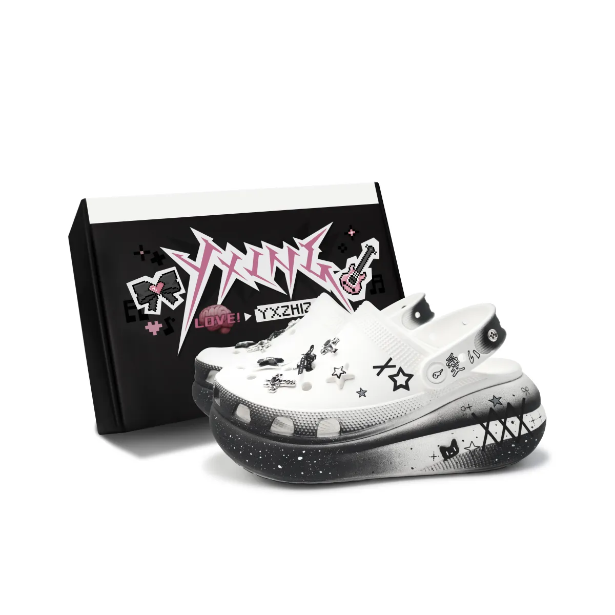 Crocs Crush Clog Clogs Unisex Black White