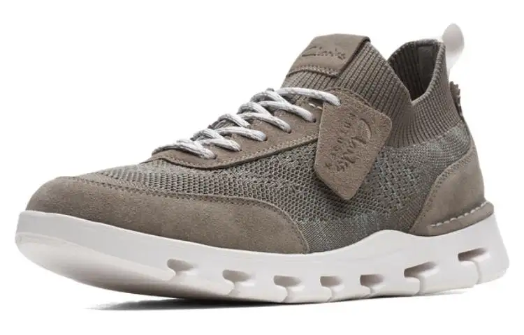 Clarks Split Suede Low top Sports Casual Shoes Men's Dark Gray