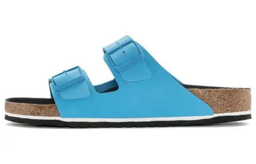 Birkenstock Synthetic Leather Slide Slippers Men's Blue Regular