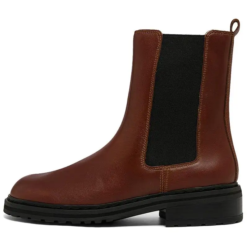 Clarks Cow Leather Short Chelsea Boots 4cm Women's Brown