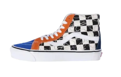 Vans x A BATHING APE SK8 Suede High top Skateboard Shoes Men's Multicolor