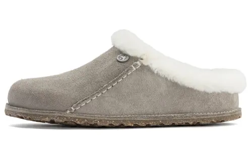 Birkenstock Leather Fashion Slippers Women's Beige
