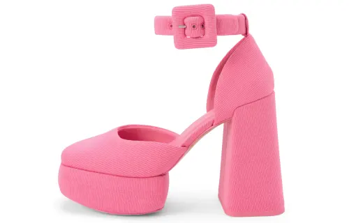 CHARLES&KEITH Charles & Keith Barbie Collection Fabric Chunky Heel High Heels 12.5cm Women's