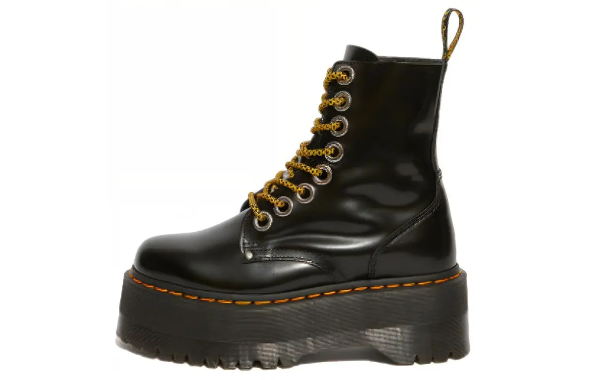 Dr.Martens Jadon Top Grain Cow Leather Short Combat Boots Women's Black