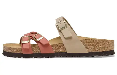 Birkenstock Leather Slide Slippers Women's Sand
