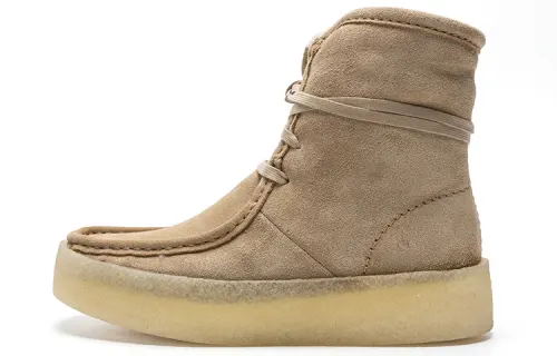 clarks Wallabee Cup Hi Light Tan Suede Women's