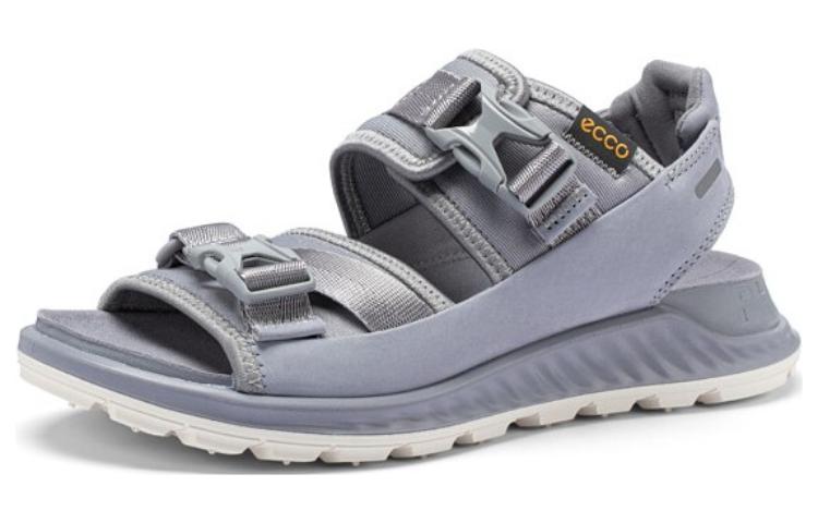 Ecco Breakthrough Top Grain Cow Leather Patchwork Stylish Sandal Women's Blue Gray