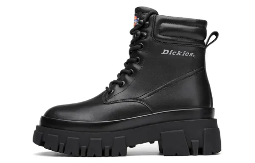 Dickies Leather Abrasion Resistant Slip Resistant Short Combat Boots Women's Black