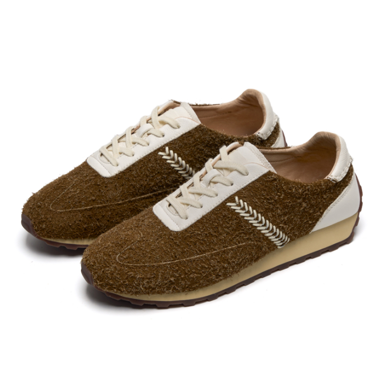 FOOT INDUSTRY Slip Resistant Low top Running Shoes Unisex Tan