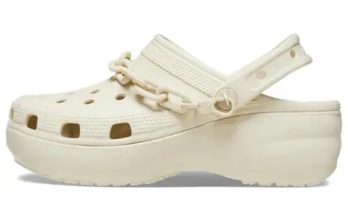 Crocs Classic Platform Chain Clogs 'Bone' Women's