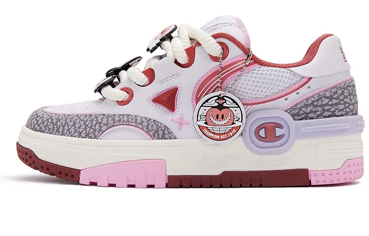 BIG HEART x Champion ESSENTIALS Low top Skateboard Shoes Women's Gray Purple Pink