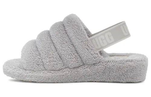 UGG FLUFF YEAH Fabric Stylish Sandal Women's Metal Gray