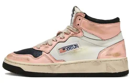AUTRY Leather High top Skateboard Shoes Women's Pink White Black