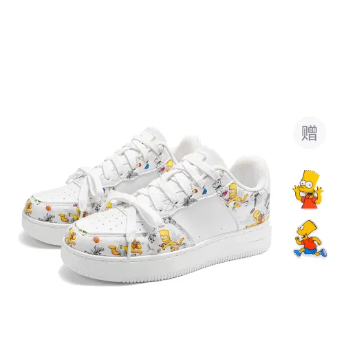 The Simpsons The Simpsons, Air Force One, classic, comfortable and versatile thick-soled commuter white shoes, flexible graffiti, American niche sports, low-cut sneakers, same style for men and women
