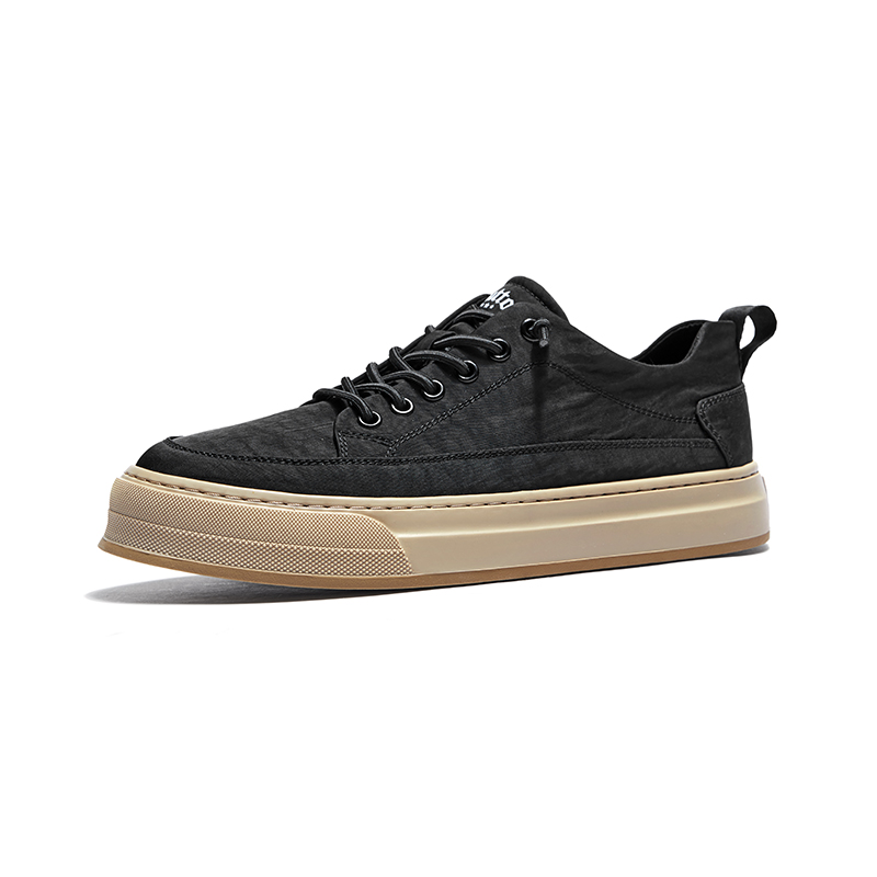 Hautton Jeans Fabric Stylish Skateboarding Shoes Men's Black