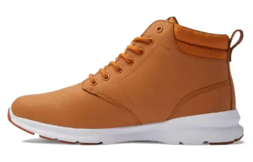 DC Shoes Cushioning Slip Resistant Cushioning Slip Resistant High top Casual Shoes Men's Brown Yellow