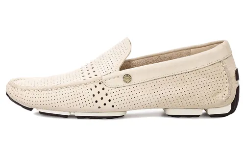 UGG Casual Leather Shoes Men's Low Top Wave White