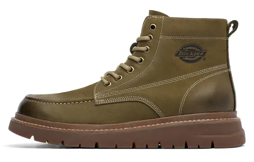 Dickies Cow Leather Crew Combat Boots Men's Brown Green