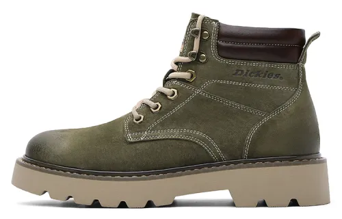 Dickies Leather Slip Resistant Abrasion Resistant Crew Combat Boots Men's Army Green