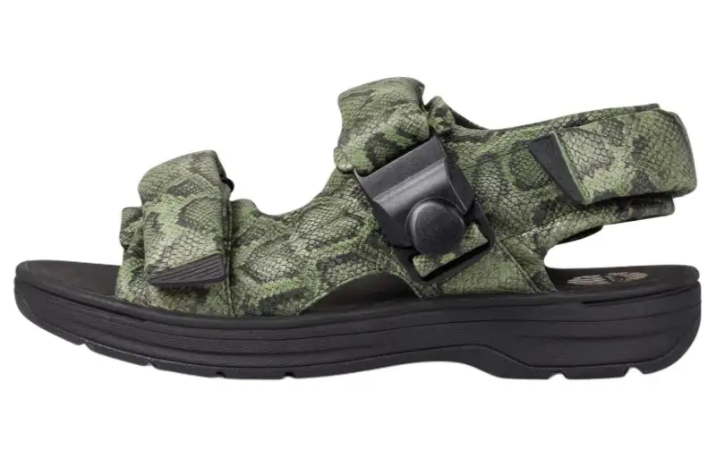 Clarks MARTINE ROSE Leather Beach Sandals Women's Green