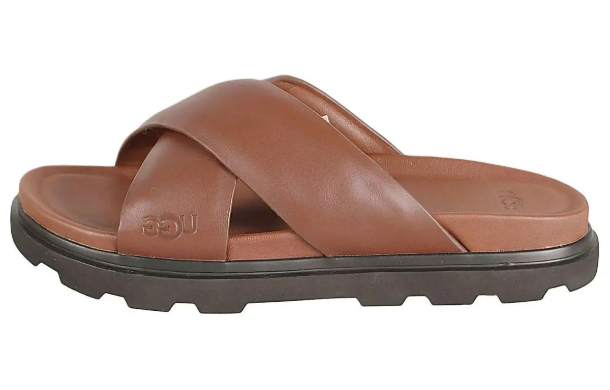 UGG Capitola Cross Slide Sandal Cognac
