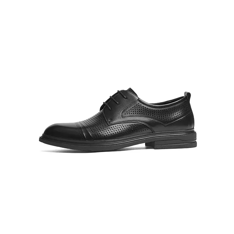 Red Dragonfly cow leather, perforated and breathable, three-joint business formal leather shoes, men's style
