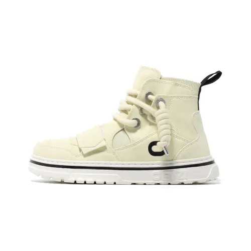 OETZI Skateboard Shoes Unisex High Top Beige