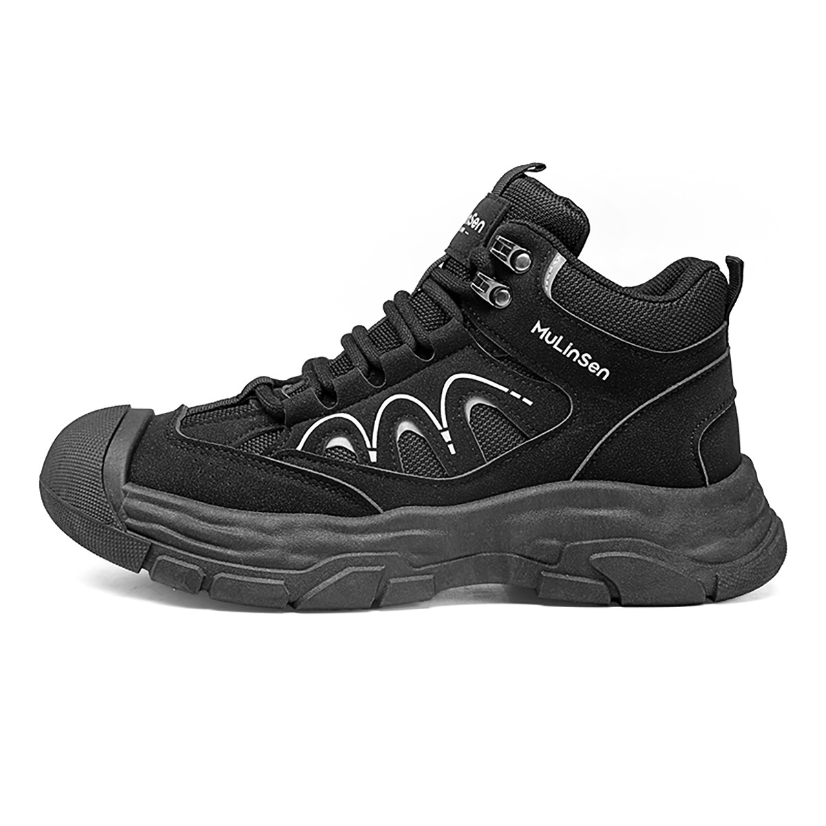 Mulinsen Outdoor Mountaineering Cushioning Breathable Cushioning Breathable Mid top Hiking Shoes Men’s