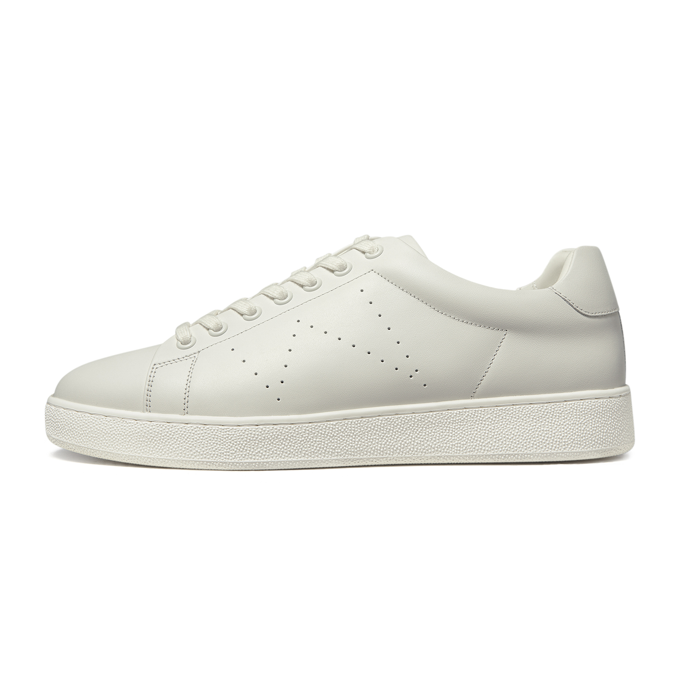 THOM WILLS Casual Versatile Calfskin White Sneakers Cushioning Slip Resistant Breathable Stylish Skateboarding Shoes