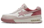 A BATHING APE ROAD STA 'Chalked Pastels' Leather Low top Stylish Skateboarding Shoes Men's Oxygen Pink