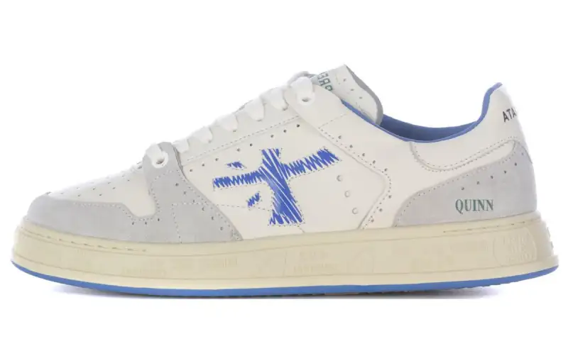 PREMIATA Leather Low top Skateboard Shoes Men's White Blue