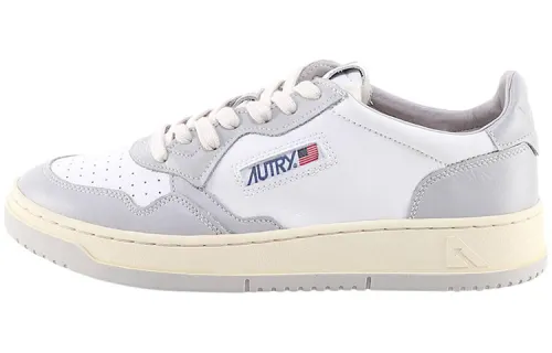 AUTRY Medalist Leather Low White Grey Women's