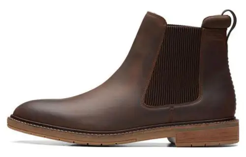 Clarks Short Chelsea Boots Men's Brown
