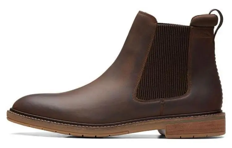 Clarks Short Chelsea Boots Men's Brown