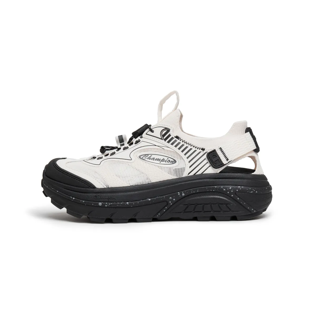 Champion Spark Fabric One Strap Sandals Men's Milk White Black