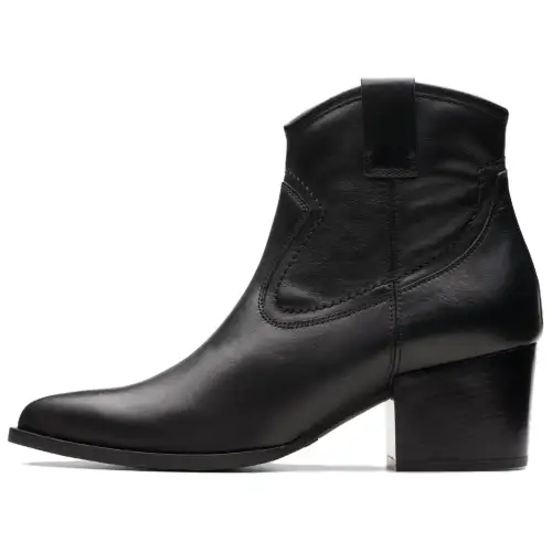 Clarks Leather Ankle Boots High Heel Women's Black