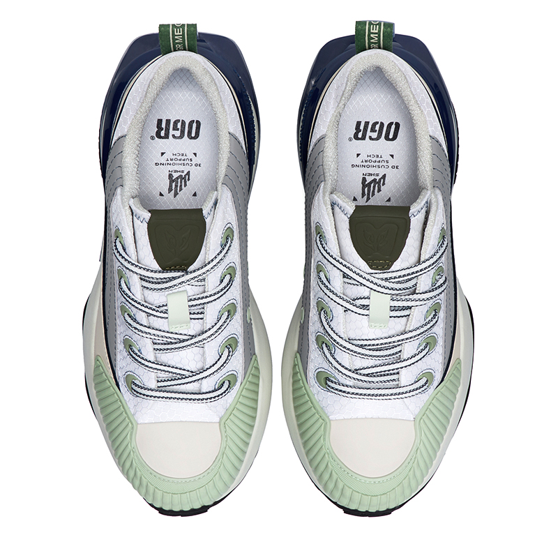 OGR Cushioning Lightweight Height Increasing Rebound Low top Casual Running Shoes Unisex Light Green