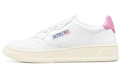 AUTRY Medalist Leather Low White Mauve Tab Women's