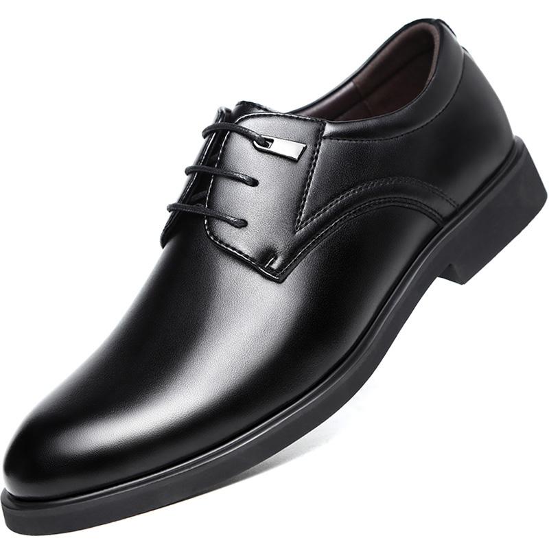 BEIOUTU Nordic pattern, synthetic leather, light and simple, formal leather shoes, men's black