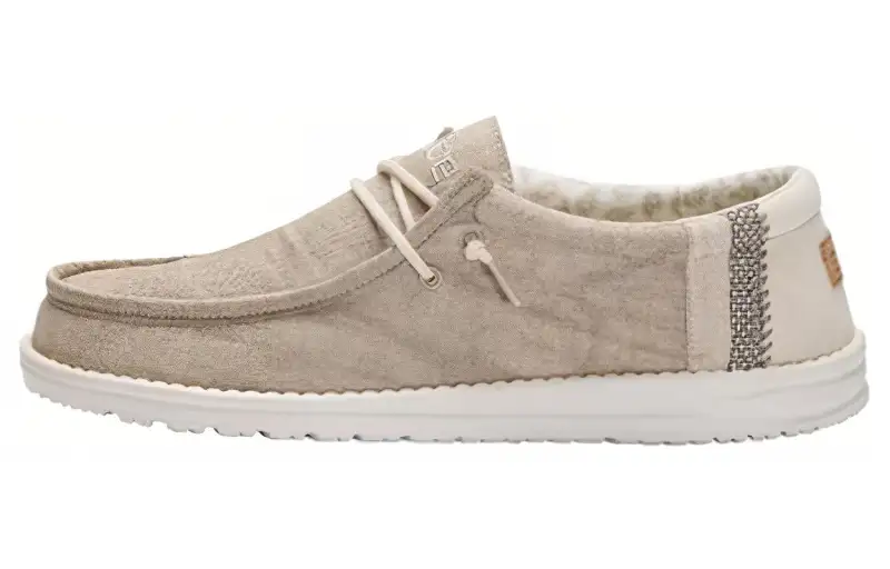 Heydude Fabric Comfortable Round Toe Casual Shoes Men's Khaki