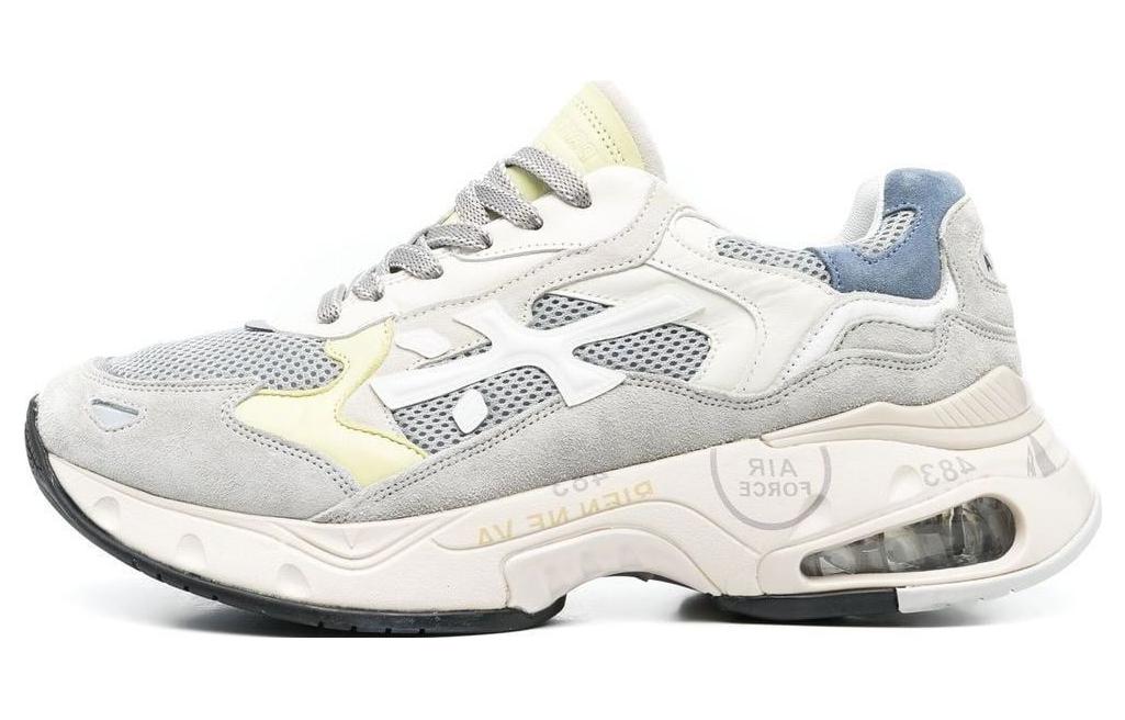 PREMIATA Sharky Textile, Leather Low top Casual Shoes Men's Light Gray