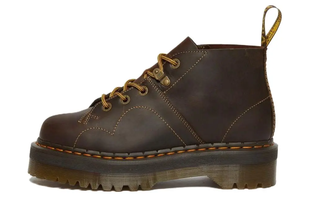 Dr.Martens Leather Ankle Length Combat Boots Unisex Brown