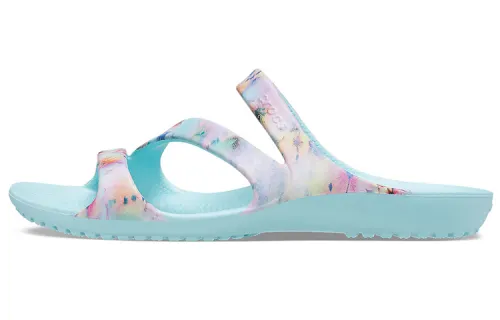 Crocs Kadee Slip Resistant Abrasion Resistant Slide Slippers Women's Glass Blue