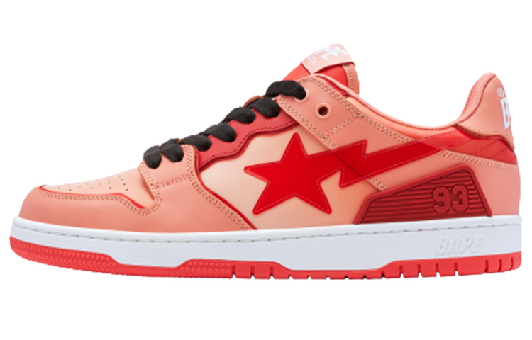 Мужские кеды A BATHING APE SK8 STA (розово-белые)