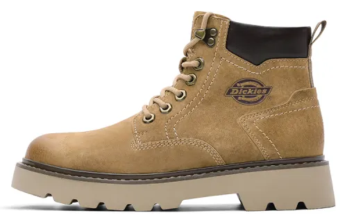Dickies Leather 12cm Combat Boots Men's Yellow Brown