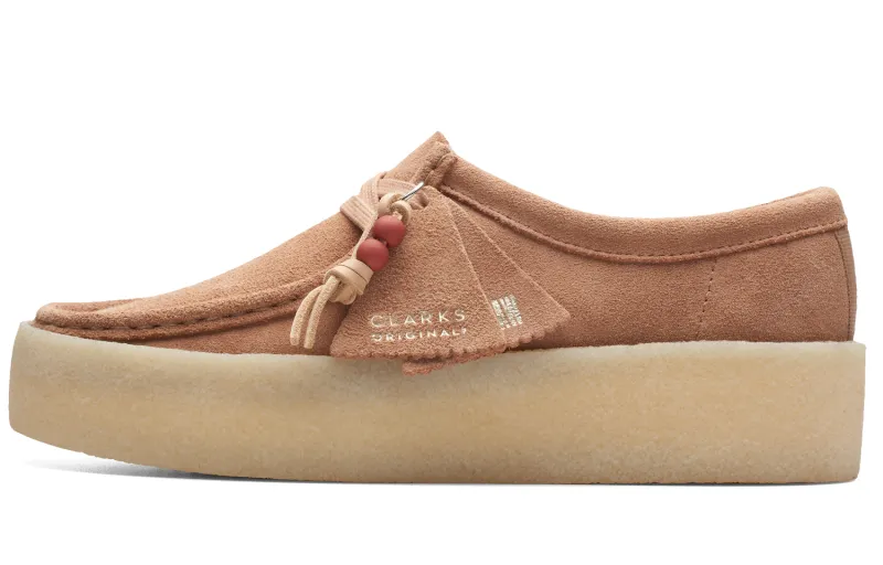 Clarks Originals Cow Split Leather Low top Skateboard Shoes Women's Flesh Pink