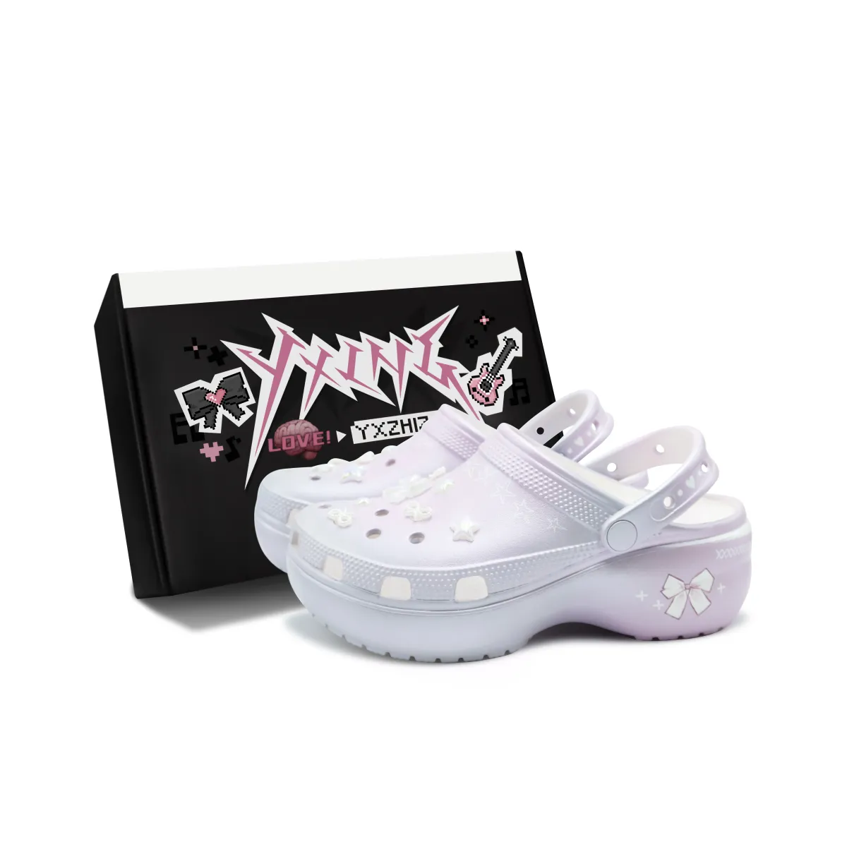 Crocs Classic Platform Clog Clogs Women's Silver Pink